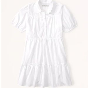 Abercrombie white tiered button down shirt dress